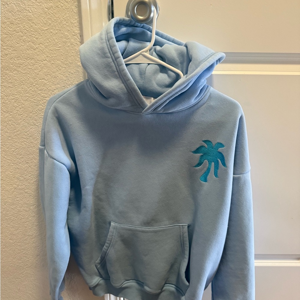 Pink Palm Puff Hoodie - size small